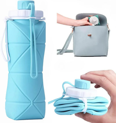 Premium Foldable Silicone Water Bottle 600ML | زجاجة مياه سيليكون قابلة للطي بسعة 600 مل